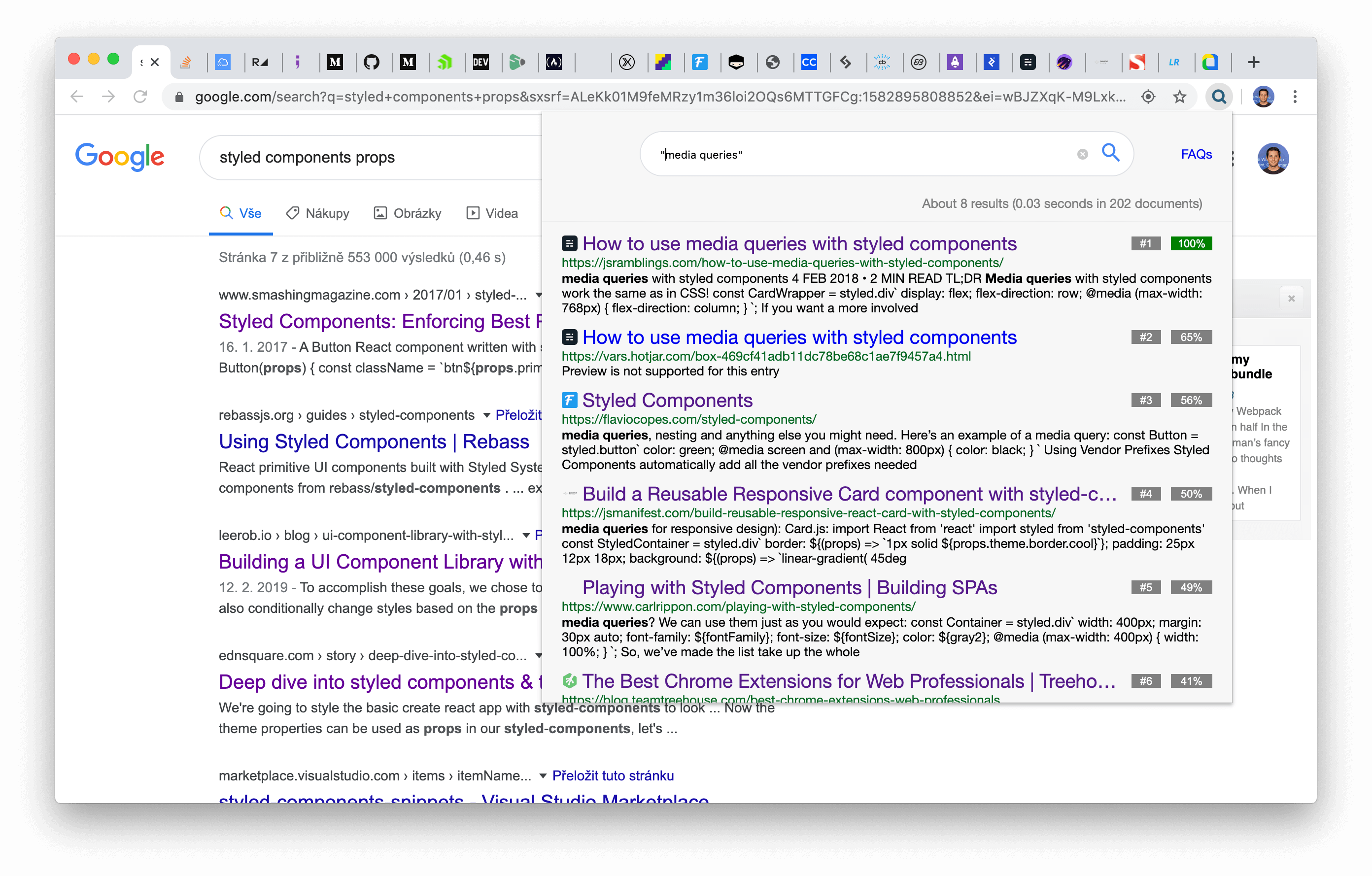 search all tabs chrome extension
