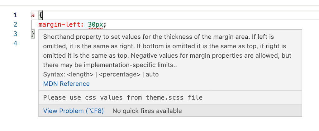 stylelint custom error message